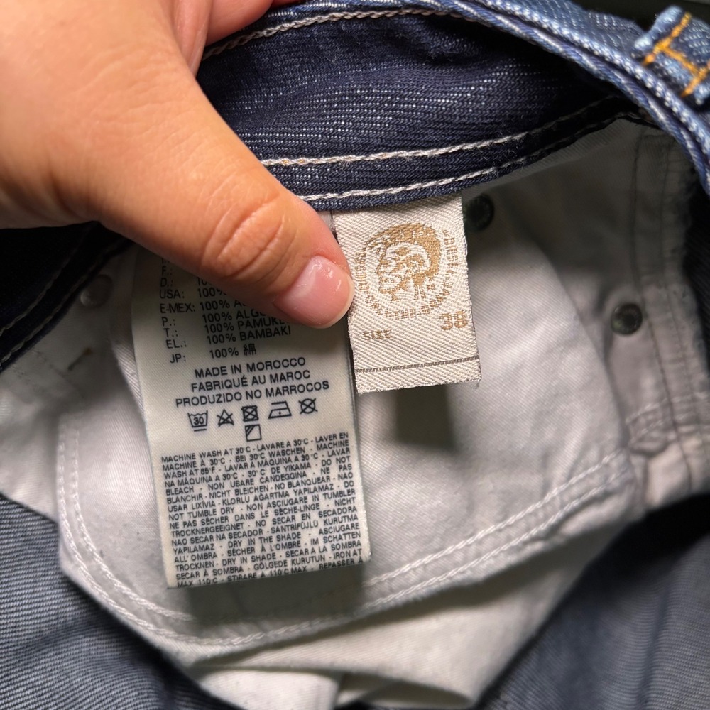 Diesel Y2K Zatiny Bootcut Jeans 38 x 26 in Dark Wash Button Fly Denim Grunge - Picture 5 of 16
